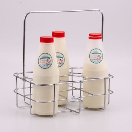 Porte-bouteilles 6 compartiments en inox avec anse