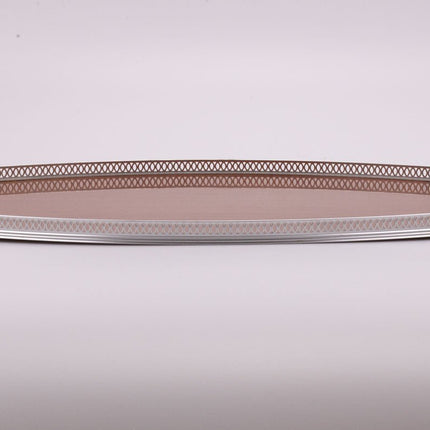 Grand plateau formica et métal ajouré brun et gris