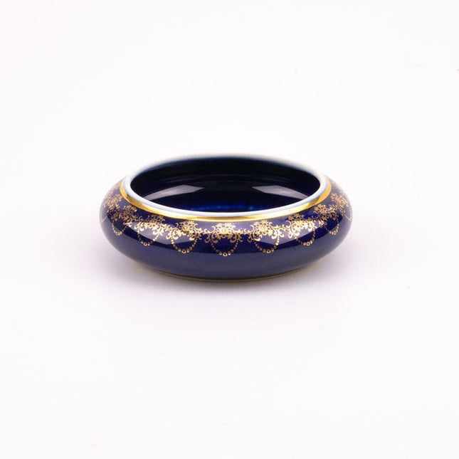 Vide poche en porcelaine Limoges doré et bleu