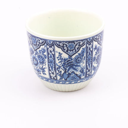 Cache pot en céramique Boch blanc et bleu