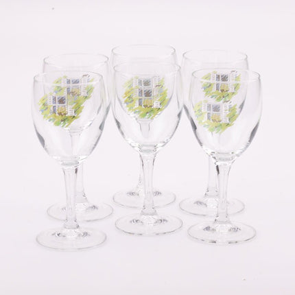 6 verres à vin avec joli dessin