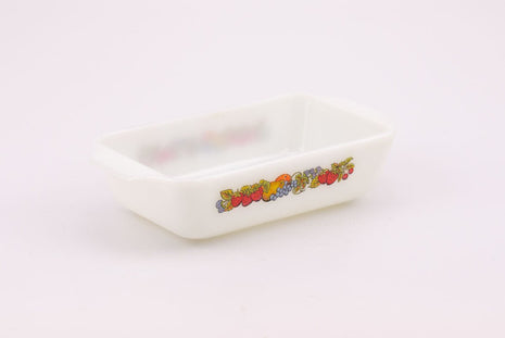 Plat à four vintage Anchor Hocking blanc et fleuri