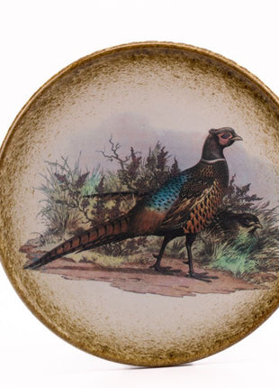 Grand plat de service forestier couple faisans