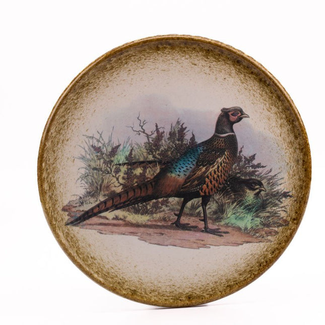 Grand plat de service forestier couple faisans