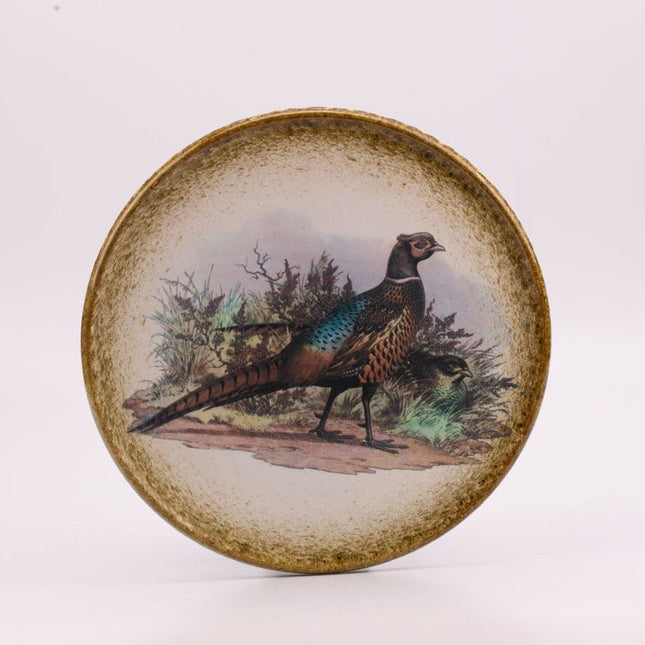 Grand plat de service forestier couple faisans
