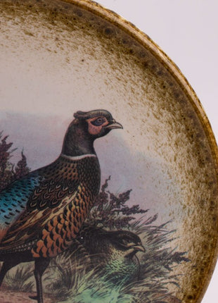 Grand plat de service forestier couple faisans