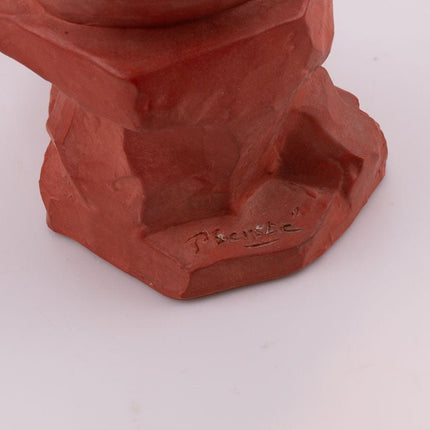 Sculpture Mère à l'enfant de Paul Sersté en terre cuite