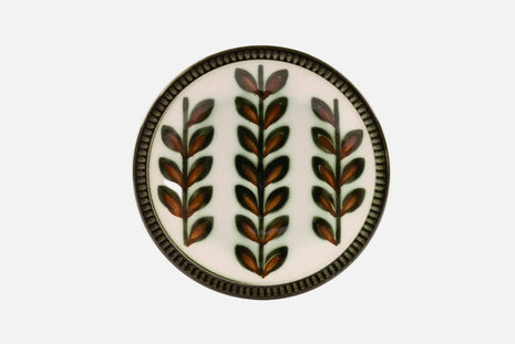 Assiette à dessert vintage Boch en porcelaine blanche et brune