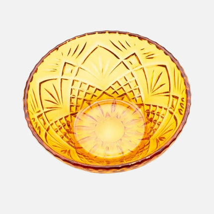 4 grands bols cm en verre ambre