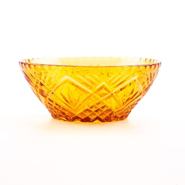 4 grands bols cm en verre ambre