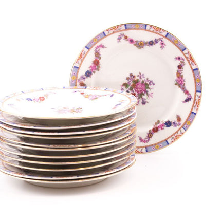 6 assiettes à dessert en porcelaine de Limoges (2 lots)