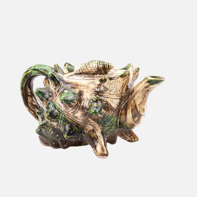 Splendide théière vintage coquillage marron
