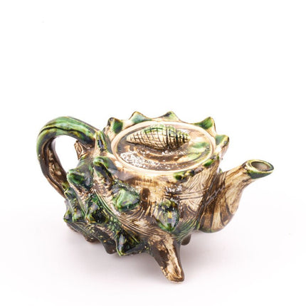 Splendide théière vintage coquillage marron