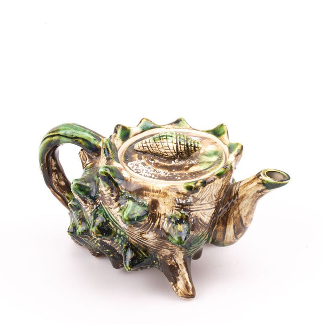 Splendide théière vintage coquillage marron