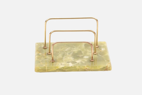 Porte-lettres en marbre et en laiton doré