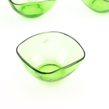 6 coupelles en verre Vereco vertes et transparentes