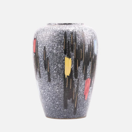Grand vase en céramique Scheurich Foreign gris aux motifs colorés