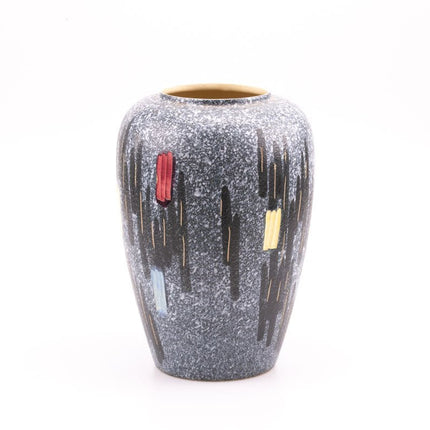 Grand vase en céramique Scheurich décor abstrait - Années 60