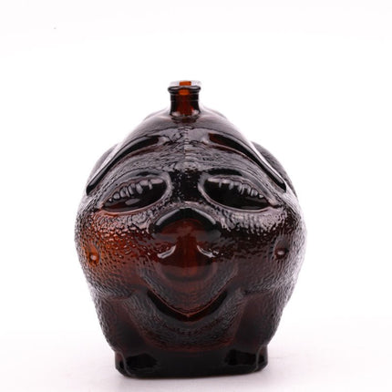 Tirelire en verre fumé ambre cochon