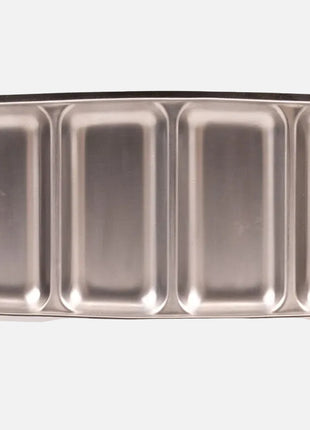 Grand plateau à 4 compartiments marron