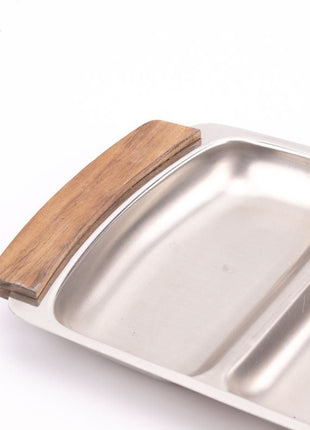 Grand plateau à 4 compartiments en inox