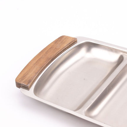 Grand plateau à 4 compartiments en inox