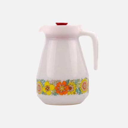 Carafe Schott Mainz en porcelaine blanche et motifs fleuris