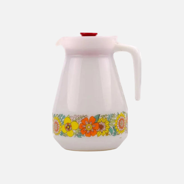 Carafe Schott Mainz en porcelaine blanche et motifs fleuris