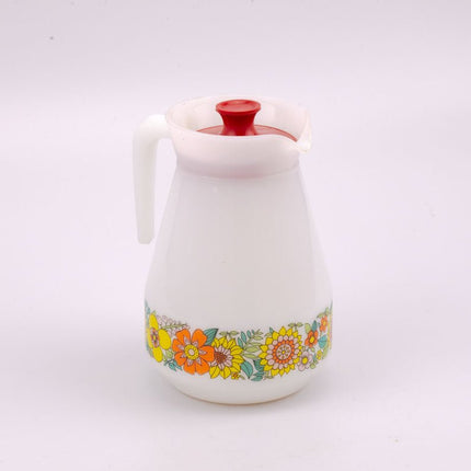 Carafe Schott Mainz en porcelaine blanche et motifs fleuris
