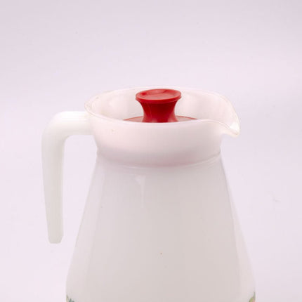 Carafe Schott Mainz en porcelaine blanche et motifs fleuris