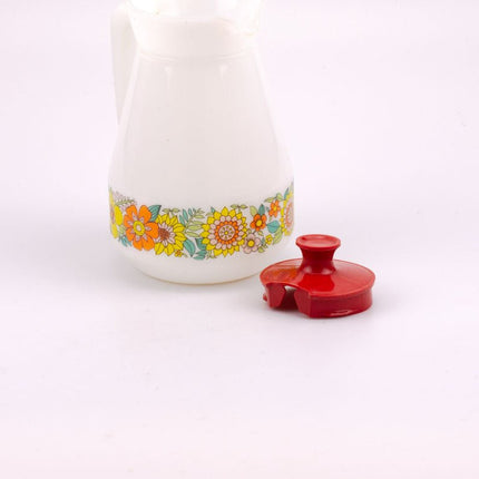 Carafe Schott Mainz en porcelaine blanche et motifs fleuris