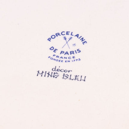 Plateau, sucrier et pot à lait de Porcelaine de Paris modèle Ming Bleu