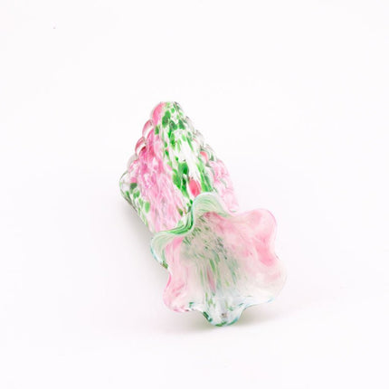 Pink and green blown glass vase by Clichy Legras