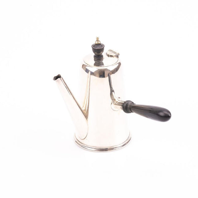 Verseuse ou cafetière en métal argenté avec manche 956