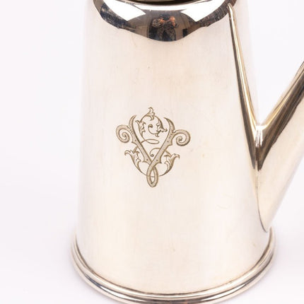 Verzilverde metalen theepot