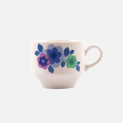 Tasse en porcelaine Mitterteich blanche à motifs fleuris