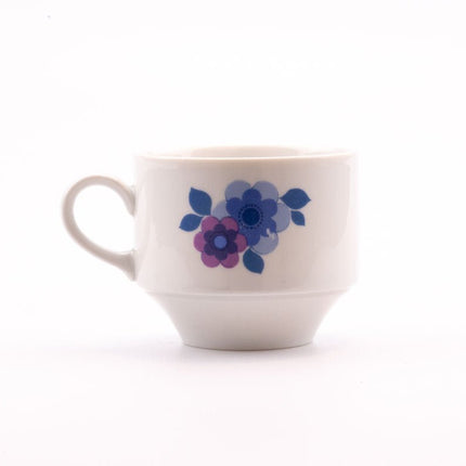 Tasse en porcelaine Mitterteich blanche à motifs fleuris