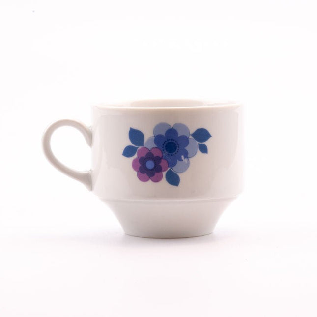 Tasse en porcelaine Mitterteich blanche à motifs fleuris