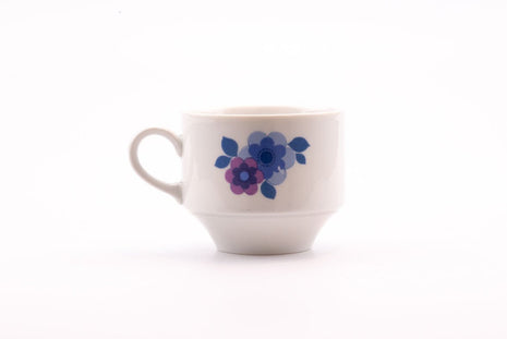 Tasse en porcelaine Mitterteich blanche à motifs fleuris