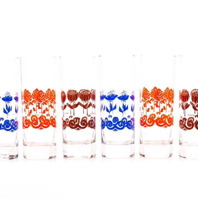 6 verres à eau ou verres long drink  bleu