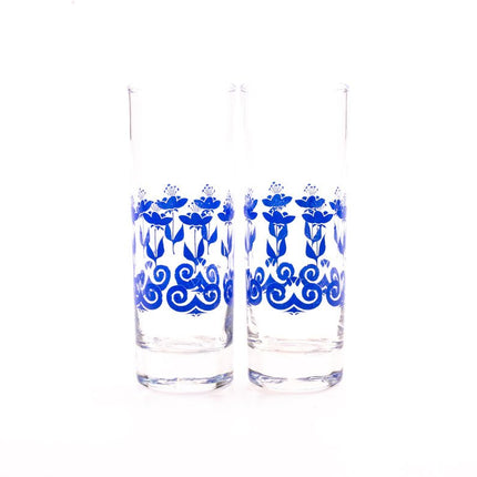 6 verres à eau ou verres long drink motifs fleuris