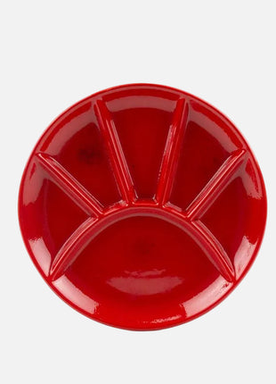 Ensemble de 6 assiettes à compartiments rouges CES rouge