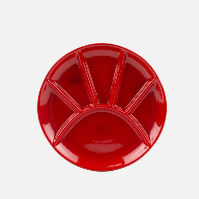 Ensemble de 6 assiettes à compartiments rouges CES rouge