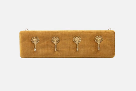 Patère murale à 4 crochets dorés 