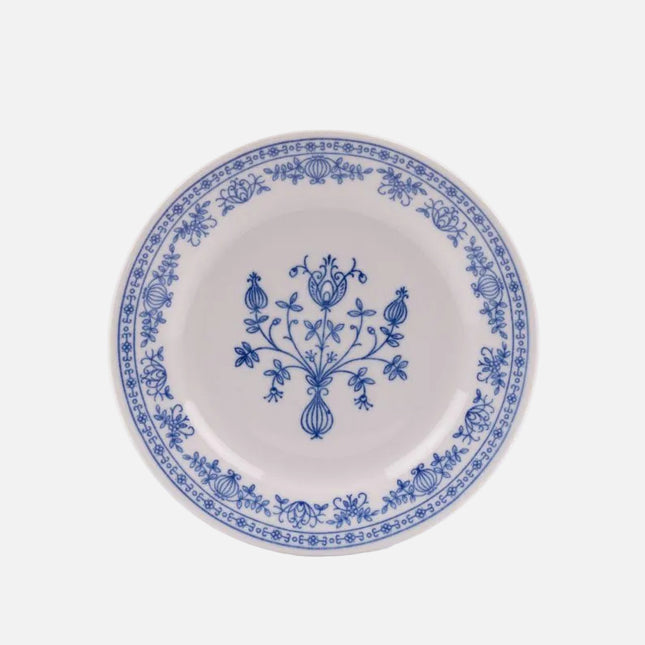 6 assiettes en porcelaine Kahla blanches avec motifs bleus
