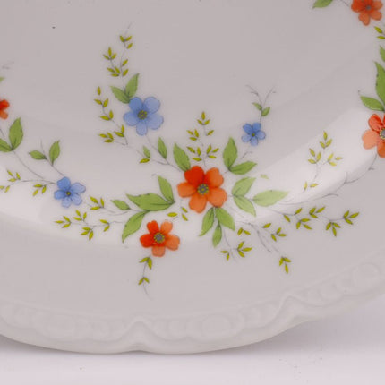 6 assiettes creuses en porcelaine Mitterteich blanc avec motif fleuri