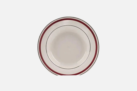 Assiette creuse Churchill en porcelaine blanche et rouge
