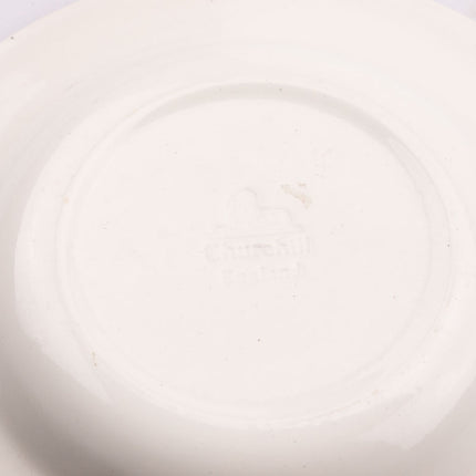 Assiette creuse Churchill en porcelaine blanche et rouge