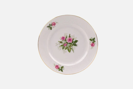 6 assiettes à dessert Seltmann Weiden porcelaine blanche et motifs fleuris