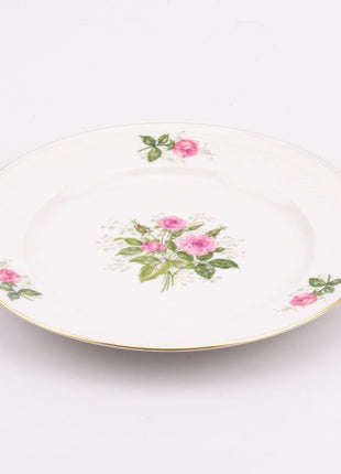 6 assiettes à dessert Seltmann Weiden porcelaine blanche et motifs fleuris